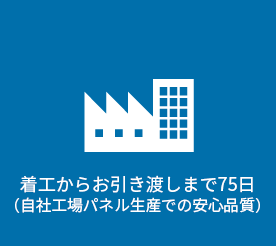 着工から引渡しまで75日自社工場