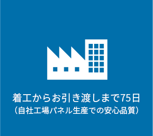 着工から引渡しまで75日自社工場